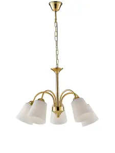 Luminosa 5 Light Multi Arm Pendant Ceiling Light Gold 14cm