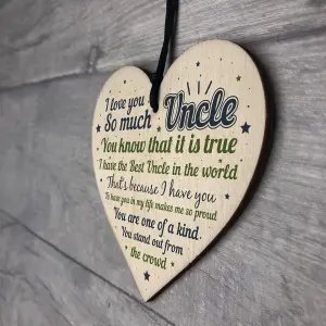 Red Ocean Novelty Uncle Gifts For Birthday Christmas Hanging Wooden Heart Plaque Best Uncle Gifts Thank You