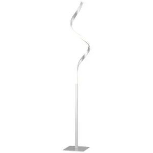 HOMCOM Spiral Floor Lamp for Living Room with 3 Adjustable Brightness, Silver