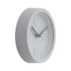 Interiors by Premier Elko White Finish Embossed Wall Clock