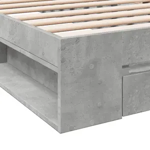 Berkfield Bed Frame with Drawer without Mattress Concrete Grey 75x190 cm Small Single