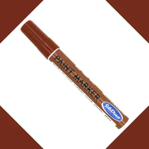 Oil-based Paint Marker Pen Permanent for Tyres Rubber Stone Leather Fabric Plastic Glass (Brown)