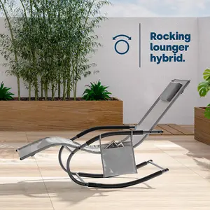 GRAVITY ROCKING SUN LOUNGER - GREY