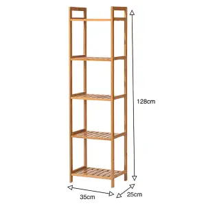 5 Tier Wood Shelf Unit Bookshelf Organizer for Living Room Home 350mm(W)