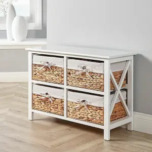 Home Source 4 Drawer Storage Unit White