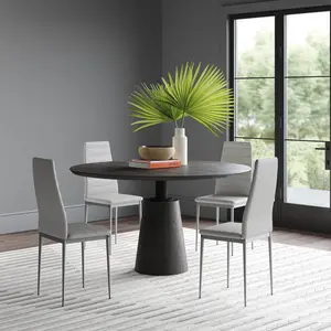 Etzel Upholstered Dining Chair (Set of 4) Grey