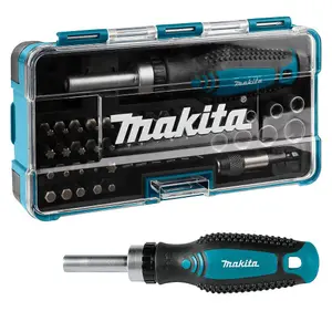 Makita B-36170 47 Piece Bit Set + Ratchet Screwdriver 1/4 Hex Shank Case B-28612