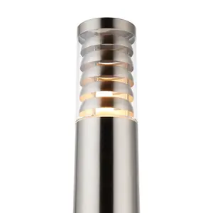 Luminosa Tango Outdoor Bollard Brushed Stainless Steel IP44