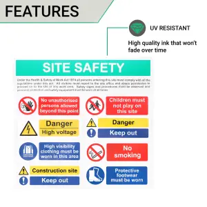 EAI - Site Safety Sign Build Own Composite Kit 650 x 650mm with 12 signs