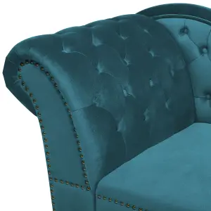 Left Hand Chaise Lounge Velvet Teal NIMES