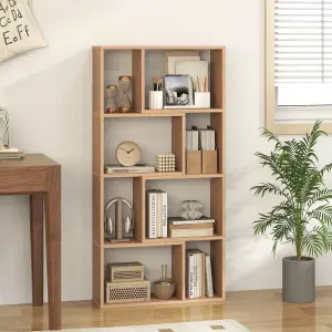 COSTWAY 5-Tier Geometric Bookshelf 120 CM Tall Bookcase Modern 8-Cube Display Shelving