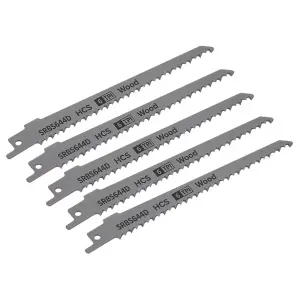 Reciprocating Saw Blade Clean Wood 150mm HCS 6tpi Pack of 5 by Ufixt