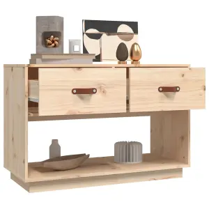 Berkfield TV Cabinet 90x40x60 cm Solid Wood Pine