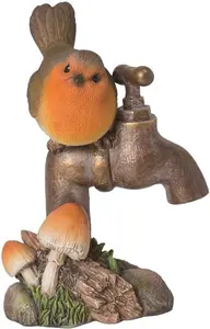 Vivid Arts Robin on Garden Tap Garden Ornament