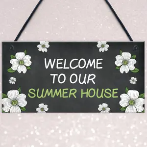 Red Ocean The Summer House Garden Sign Novelty Garden Shed Home Decor Gift For Garden