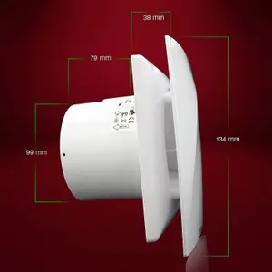 Blauberg Moon Zone 1 Bathroom Extractor Fan 100mm - White - Humidity Sensor