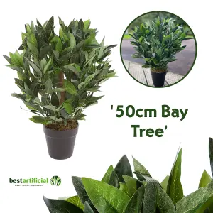 Best Artificial 2ft/50cm Dwarf Bay Tree Potted Laurel Plant for Outdoor Garden