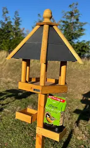 Simply Wood Hanbury Bird Table Slate Roof with FREE Bird Seed