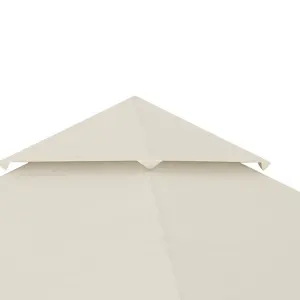 Outsunny 3m x 3m Gazebo Canopy Replacement Cover, 2-Tier Gazebo Roof, Cream