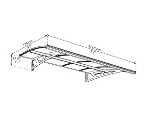 Palram - Canopia Amsterdam Door canopy, (H)330mm (W)2235mm (D)139mm