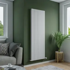 Agadon Solo Duplex Designer Oval Tube Radiator 1800 x 600 mm White