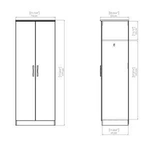 Montana Ready assembled Classic Oak effect Double Wardrobe (H)1970mm (W)740mm (D)530mm