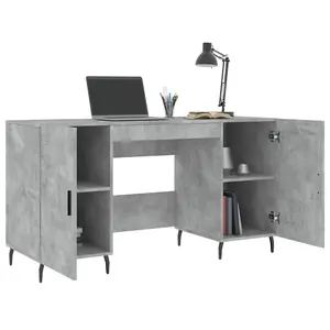 Berkfield Desk Concrete Grey 140x50x75 cm Engineered Wood