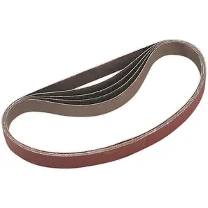 5 Pack of 20mm x 520mm Sanding Belts - 120 Grit Aluminium Oxide for Precision Finishing