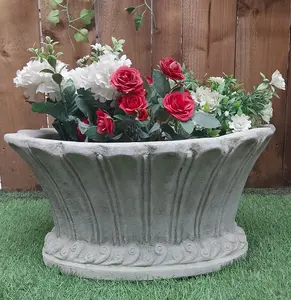 Stone Cast Oval Shaped Planter Pot