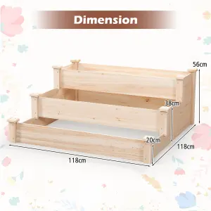 Costway 3-tier Raised Garden Bed Tiered Garden Box Patio Elevated Planter Box