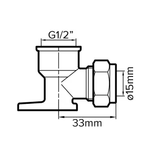 Flomasta Compression 90° Wallplate Pipe elbow (Dia)15mm 33mm