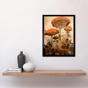 Mazonson Red Mushroom Fungi - Single Picture Frame Print