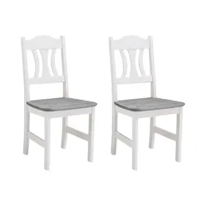 Kristel Solid Wood Dining Chair (Set of 2) White/Grey