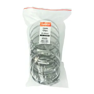 TIMCO Hose Clips Silver - 60-80mm