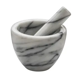 Maison by Premier Salerno White Marble Mortar and Pestle