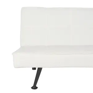 Beliani Retro Sofa Bed HASLE White Boucle