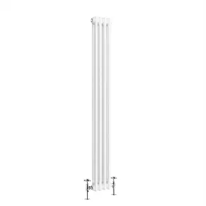 G-Rad White Double Column Vertical Radiator - (H) 1800 x (W) 200mm