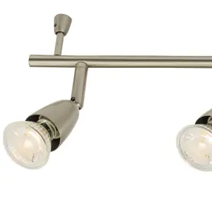 Adjustable Ceiling Spotlight Satin Nickel 6 Light Bar Downlight Modern Lamp