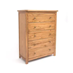 Trivento 5 Drawer Chest of Drawers Brass Knob