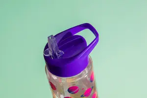 Interiors by Premier Durable Purple Space Water Bottle, Portable Spout Lock Bottle, Robust PP Plastic Transparent Outer Bottle