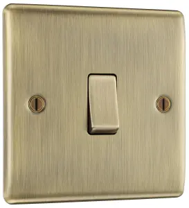 BG 20A Single 1 way Raised slim Screwed Intermediate switch Matt Brass effect