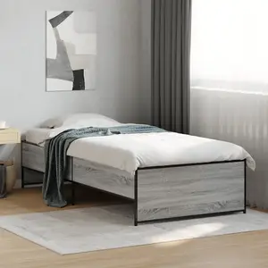 Berkfield Bed Frame without Mattress Grey Sonoma 100x200 cm