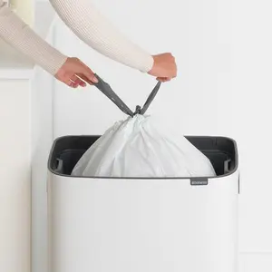 Bo Touch Bin, 60 litre, with 1 inner Plastic Bucket White