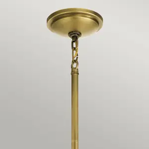 Luminosa Kichler Tollis Globe Pendant Ceiling Light Natural Brass & White