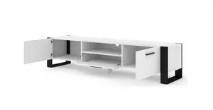 Modern Nuka TV Cabinet in White Matt W2000mm x H480mm x D430mm