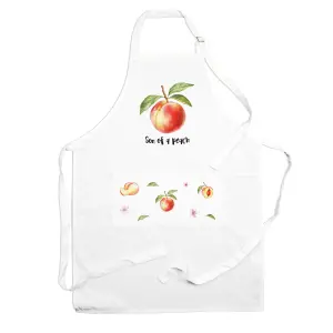 Purely Home Food Pun Novelty Kitchen Apron - Cooking & Baking Gift - Son of a Peach