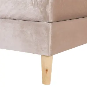 Velvet EU Super King Size Divan Bed Beige MARQUISE