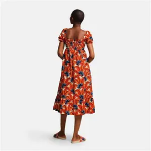 Regatta Orla Kiely Midi Summer Dress Orange Tropical, Size: 20