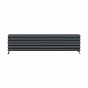 Right Radiators 1600x354 mm Horizontal Vertical Oval Column Radiator Double Panel Rads Anthracite