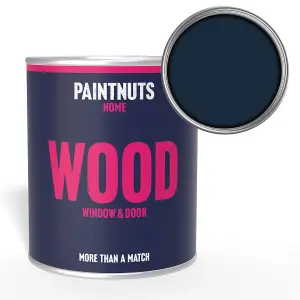 PaintNuts Wood Window Door Weatherproof Matt Paint - Steel Blue - 1L (RAL5011)